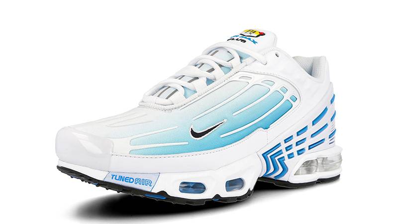 nike tuned 3 blue and white