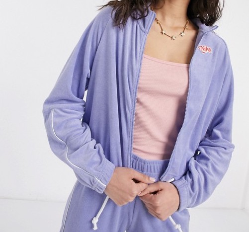 Nike Terry Towelling Jacket Purple