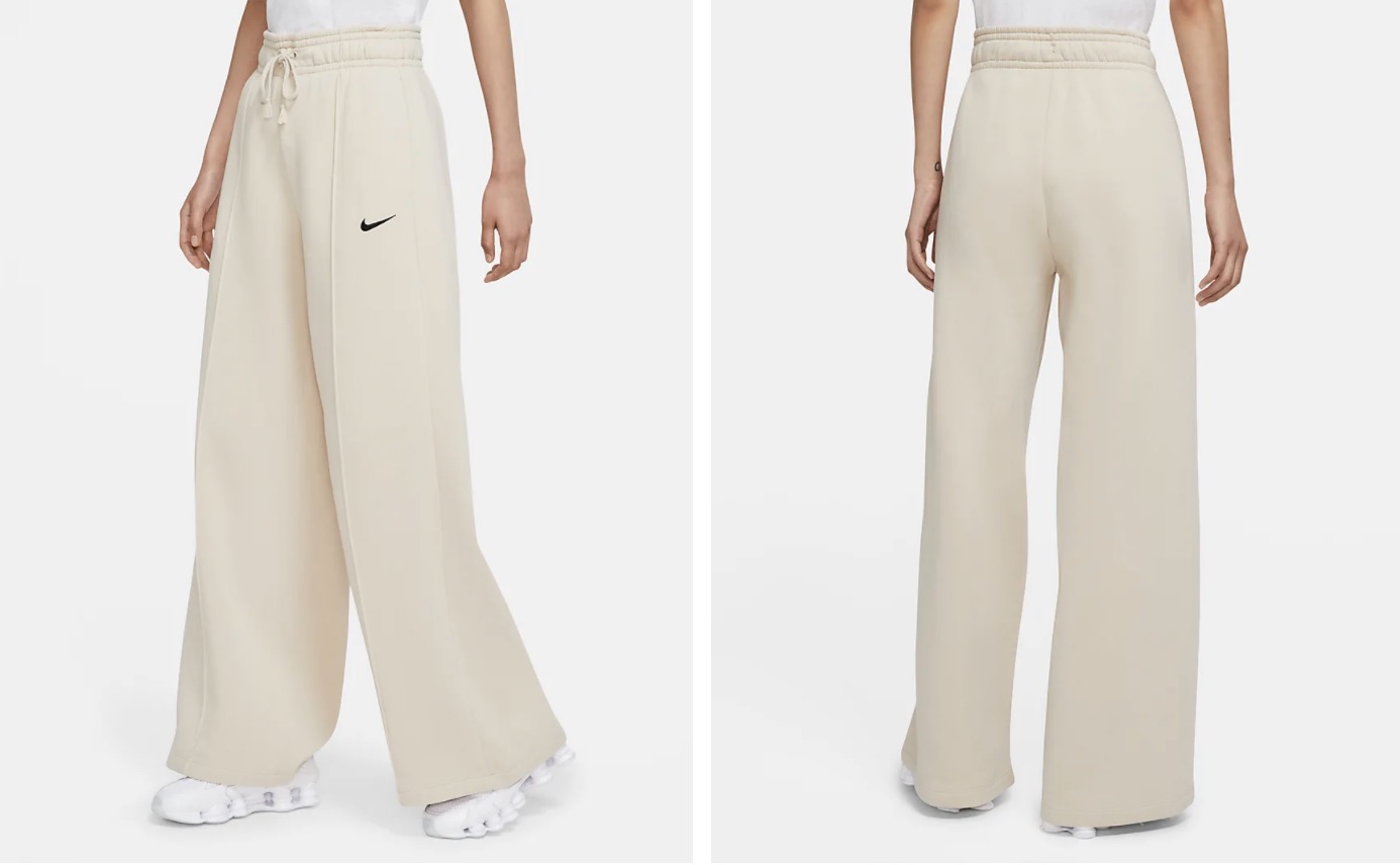 Nike Wide Leg Fleece Pants OatmealÂ  |