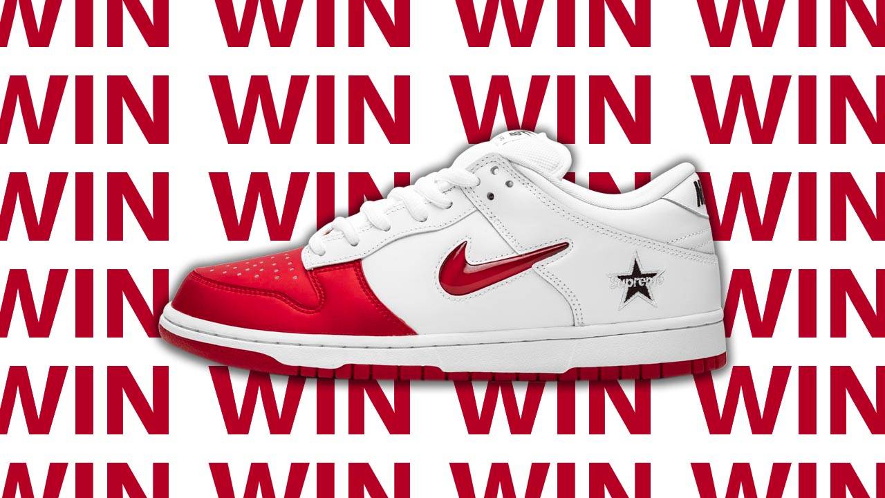 BUY Supreme X Nike SB Dunk Low Varsity Red