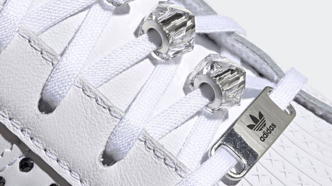 Min Exclusive Evil Swarovski Crystals Adorn This Glam adidas Superstar Bold | The Sole Supplier