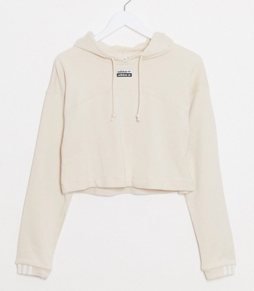 adidas Originals RYV Cropped Hoodie Off White