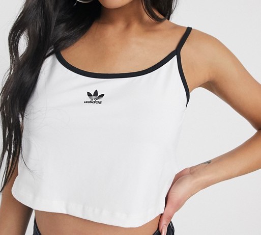 adidas Originals Strappy Crop Top White Black