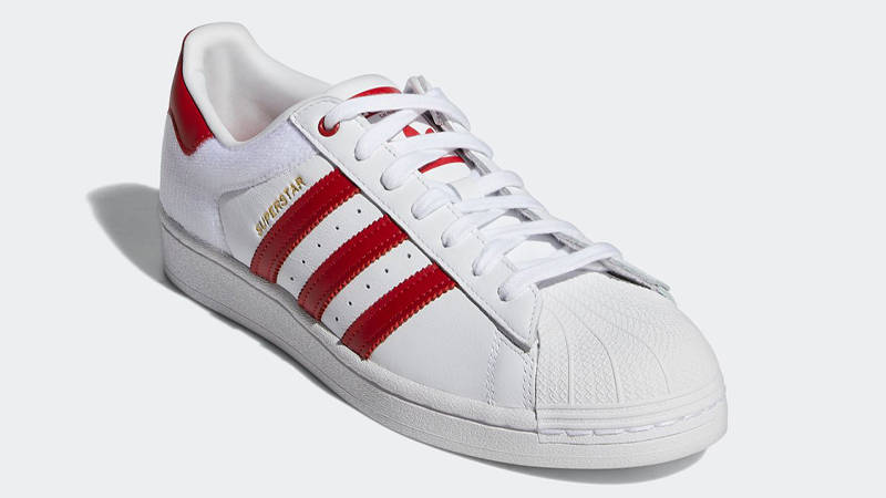 adidas Superstar White Scarlet