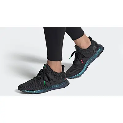 adidas Ultra Boost Black Green Zest FY7079 on foot