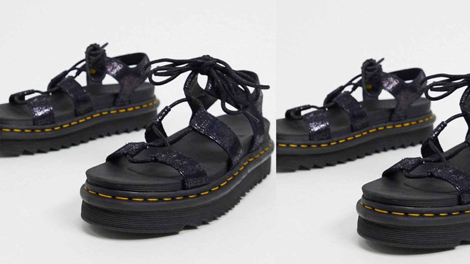 dr marten black crackle sandals