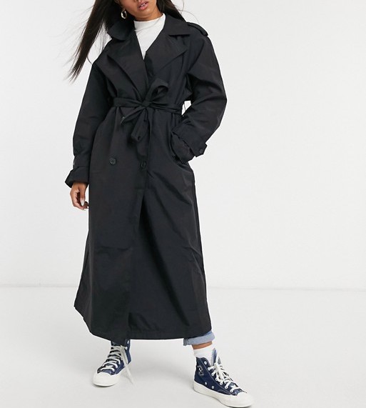 ASOS Design Trench Coat Black