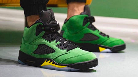 The Air Jordan 5 "Oregon Ducks Apple Green" is Dropping This Weekend! The Air Jordan 5 "Oregon Ducks Apple Green" is Dropping This Weekend!