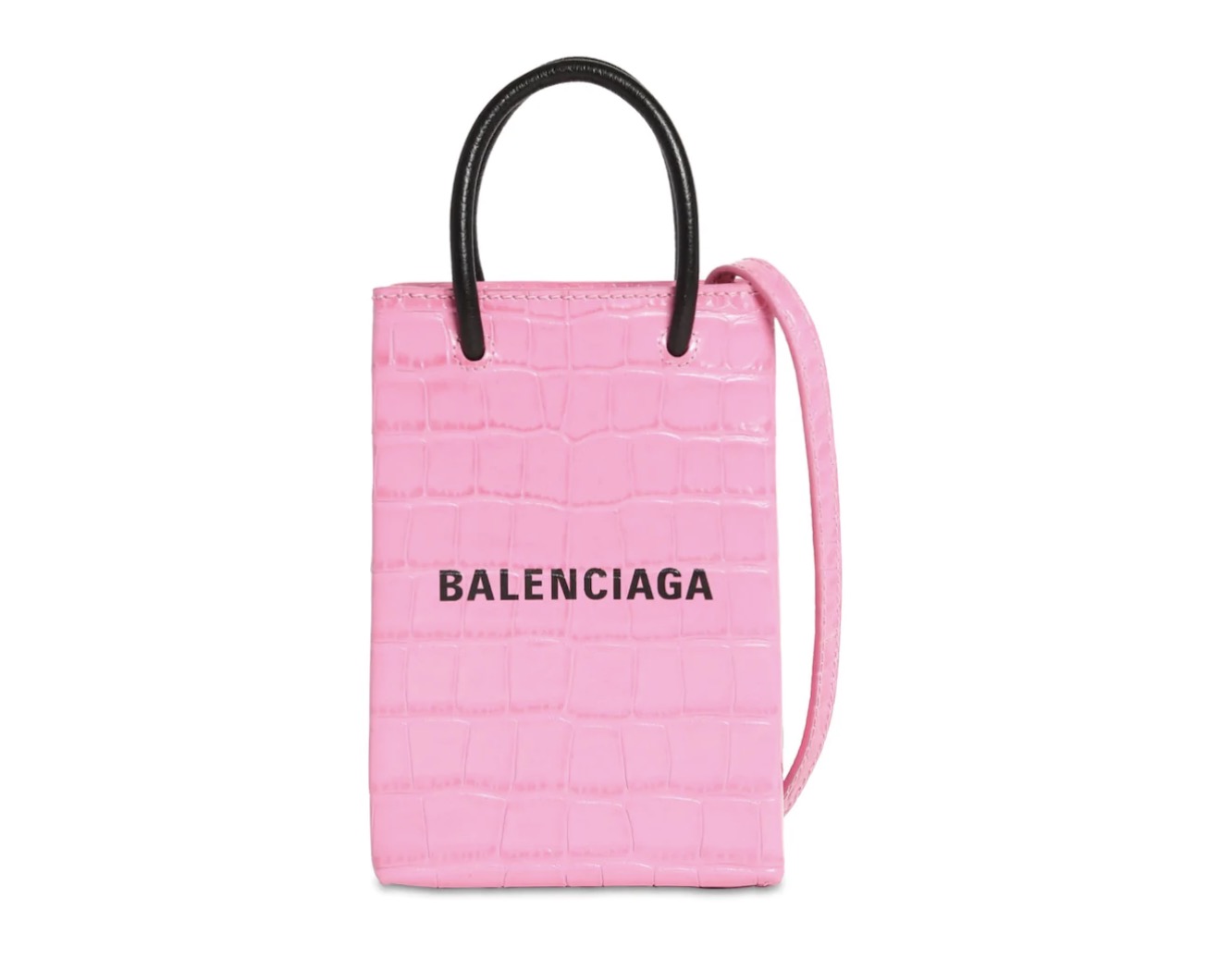 Balenciaga Shopping Phone Holder Pink
