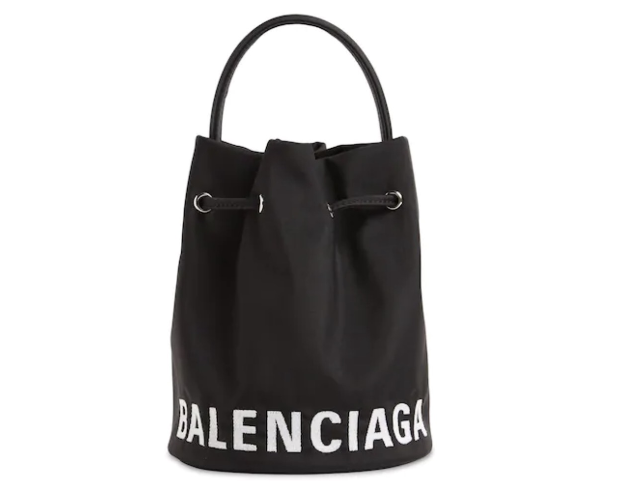 Balenciaga Wheel Logo Print Bucket Bag