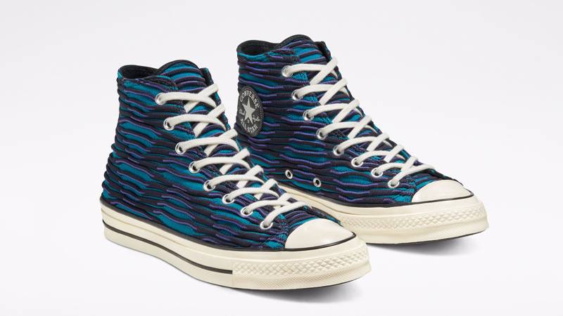 Converse Chuck 70 Hi Top Vibrant Knit Ocean Depths Front