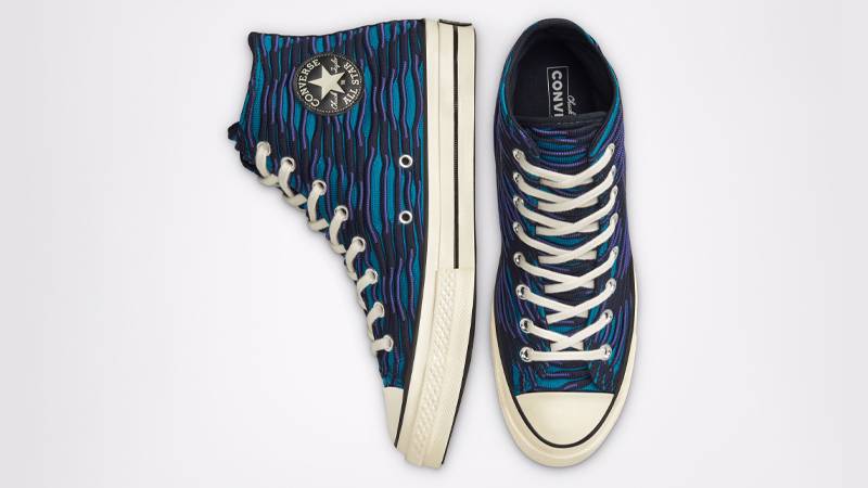 Converse Chuck 70 Hi Top Vibrant Knit Ocean Depths Middle