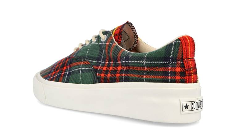 Converse Skidgrip OX Twisted Plaid Green Multi Back