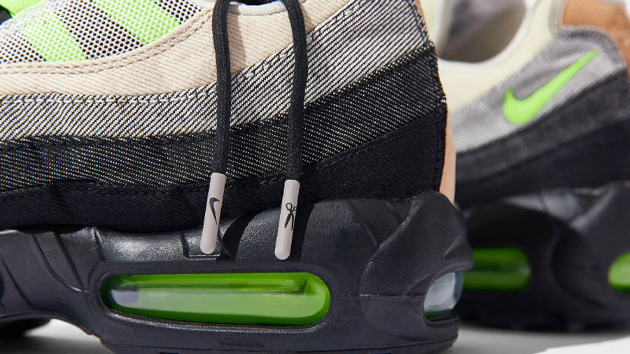 Denham x Nike Air Max 95 Black Volt Closeup