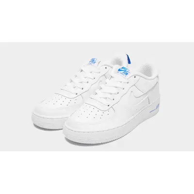 Nike Air Force 1 07 LV8 GS White Blue JD Exclusive Where To Buy DD3227 100 The Sole Supplier