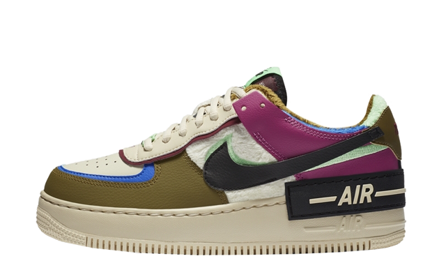 Nike Air Force 1 Shadow Trainers Barely Green Black White Platinum Violet -  Women's Trainers