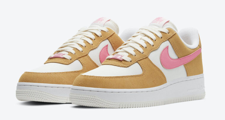 Nike Air Force 1 Tan White Pink
