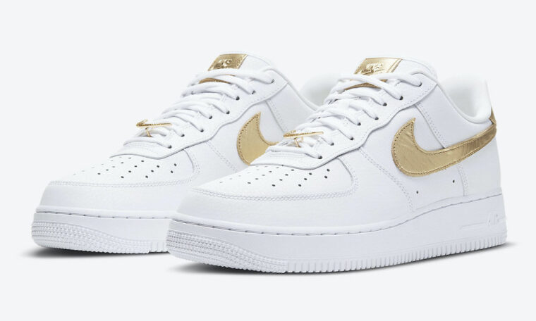 Nike Air Force 1 White Metallic Gold