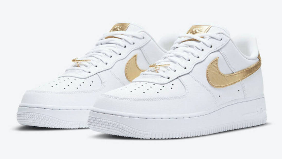 The Air Force 1 Gets An Elegant Update With Metallic Gold Swooshes ...