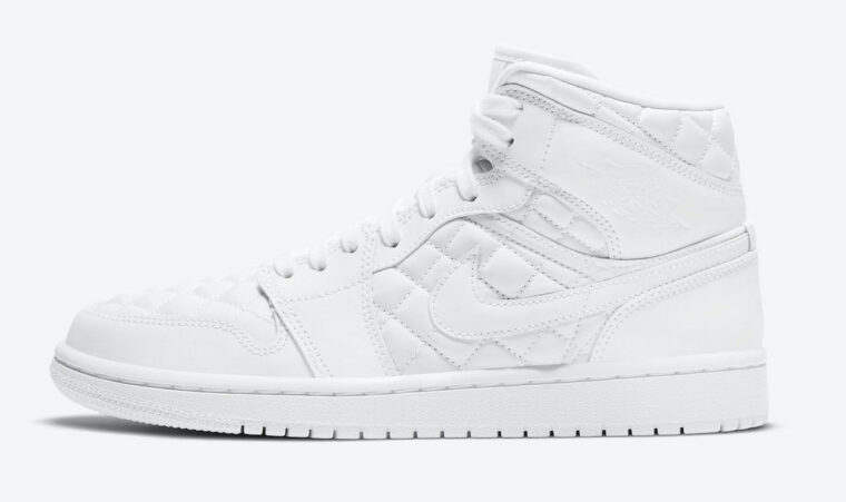 Nike Air Jordan 1 Mid White Quilted