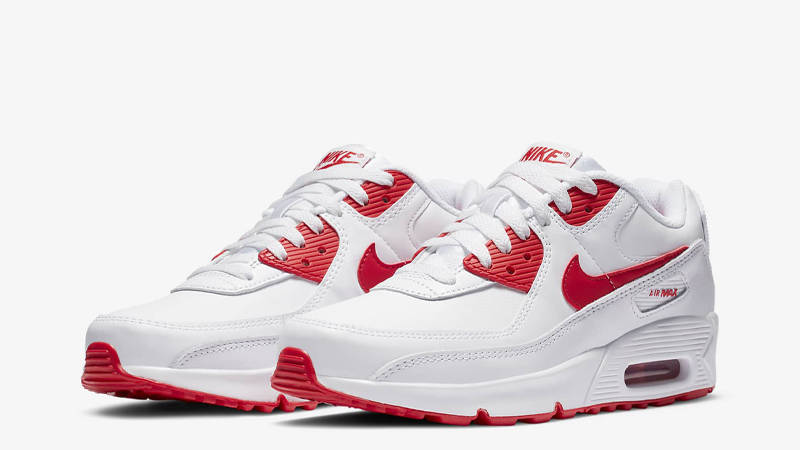 Nike Air Max 90 LTR GS White Hyper Red