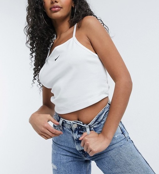 Nike Crop Vest Top White.
