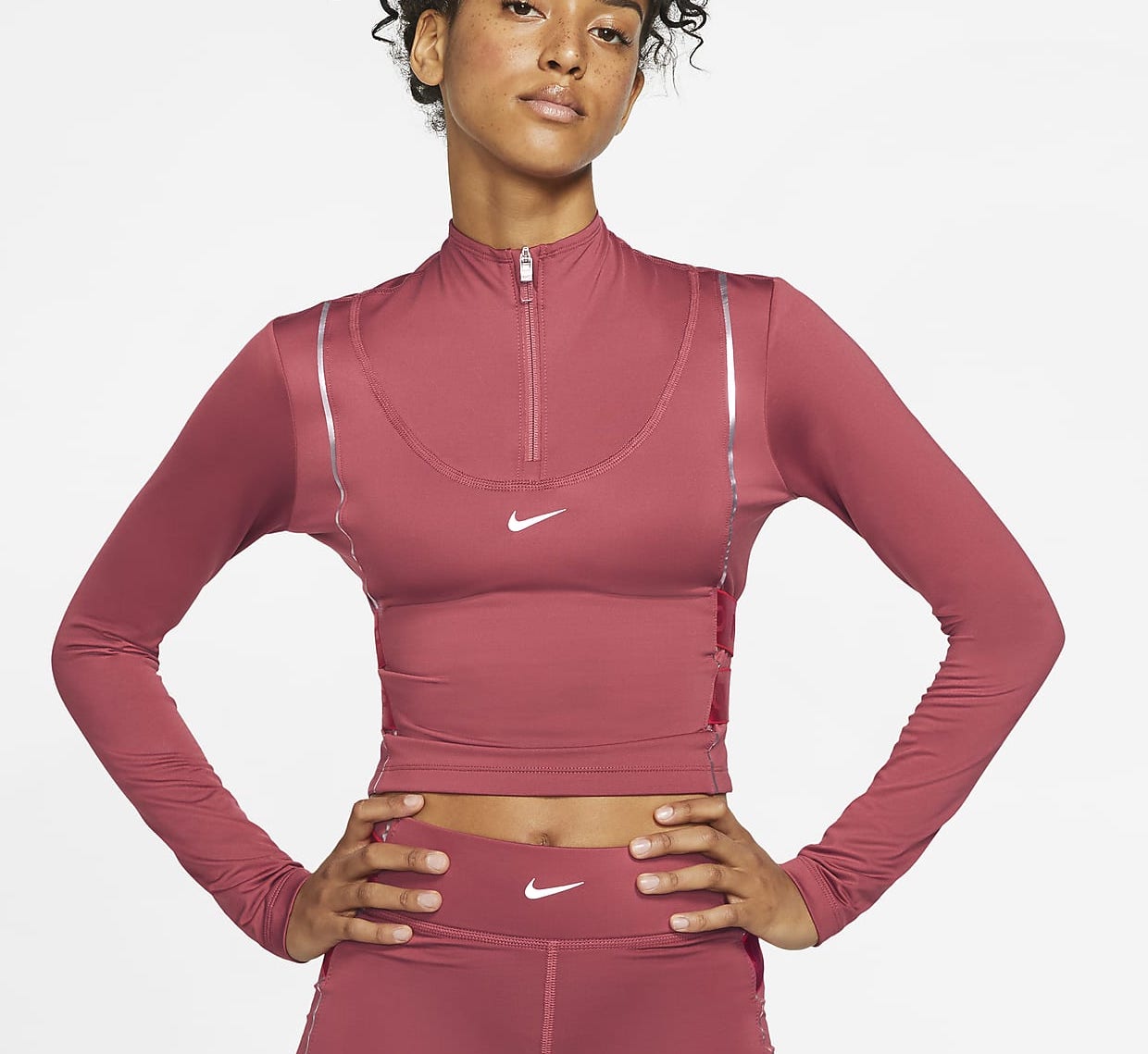 Nike Long-Sleeve Zip Top Cedar