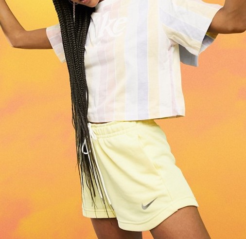 Nike Metallic Swoosh Shorts Yellow