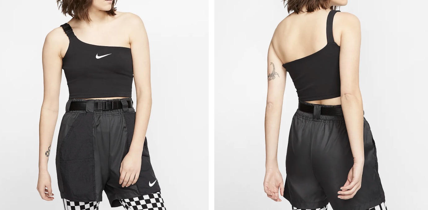 Nike Sportswear Swoosh Crop Top Black