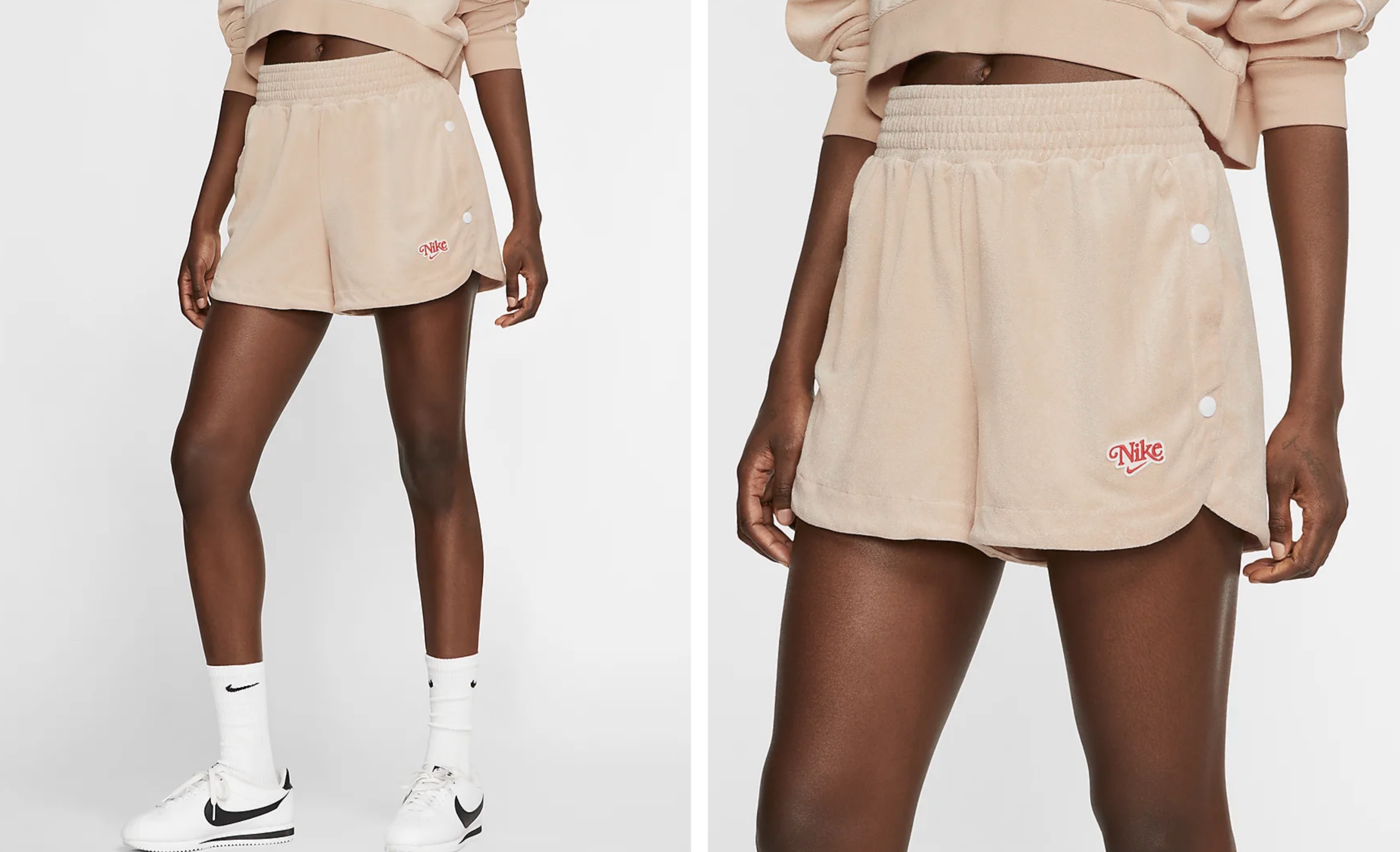 Nike Sportswear Towelling Shorts Beige