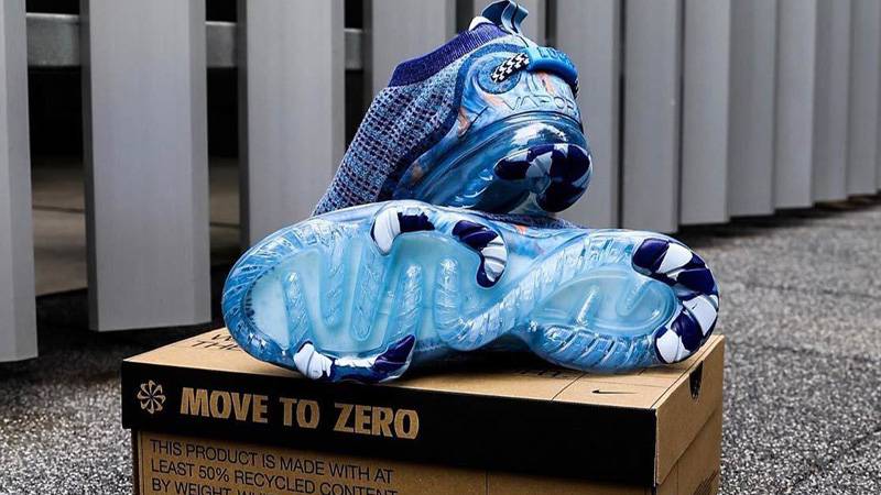 Nike Vapormax 2020 Flyknit Triple Blue Lifestyle On Box