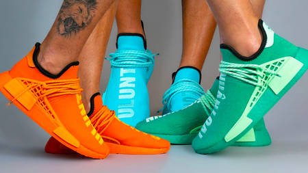 The Pharrell x adidas NMD Hu "Pastel" Pack Surfaces in a Rainbow of Colourways The Pharrell x adidas NMD Hu "Pastel" Pack Surfaces in a Rainbow of Colourways