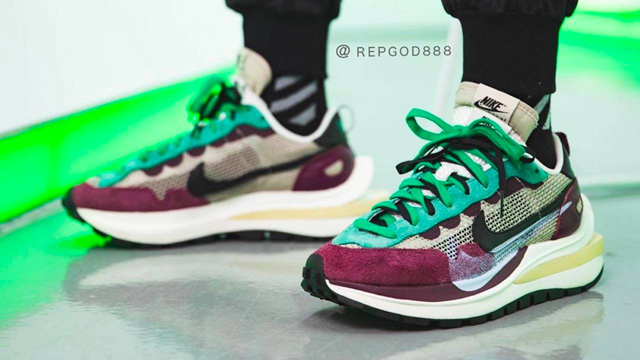 sacai villain red on feet