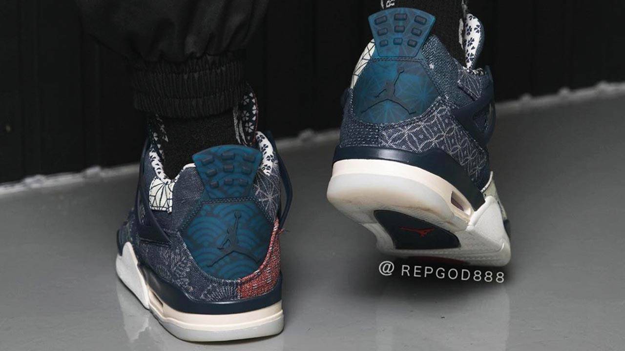 jordan 4 sashiko on feet