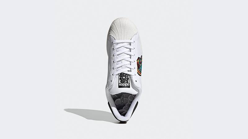 adidas Superstar Pure White Black-Red FY6735 middle