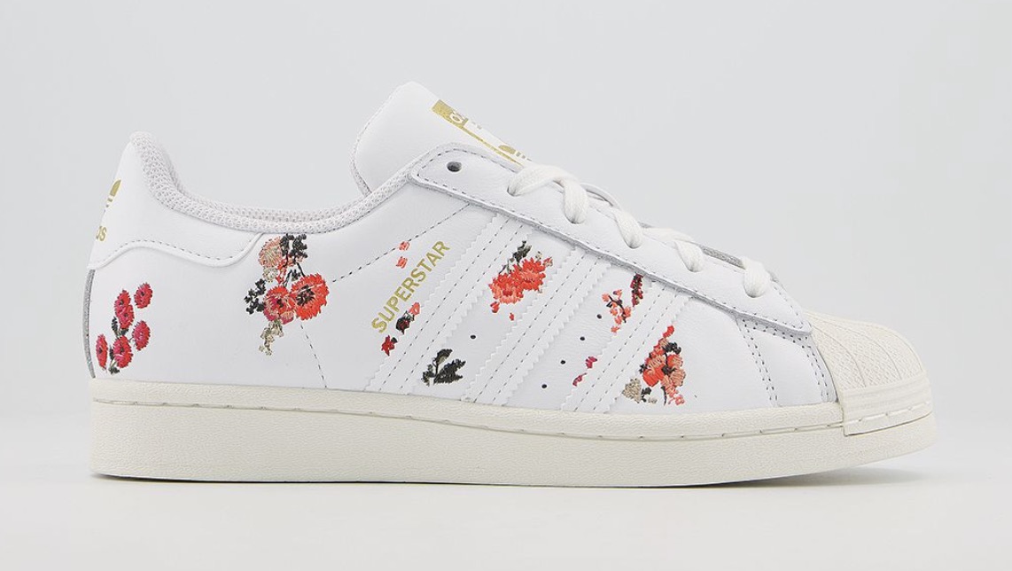 adidas Superstar White Floral
