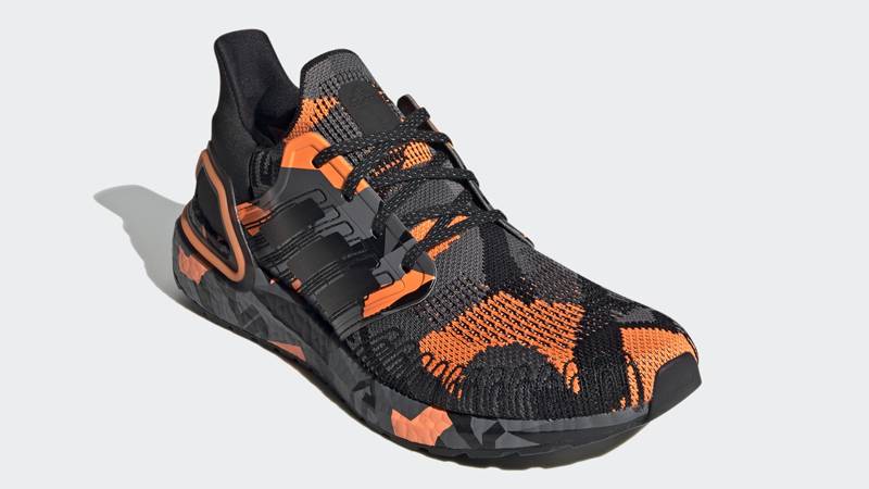 adidas Ultra Boost 20 Core Black Orange Front