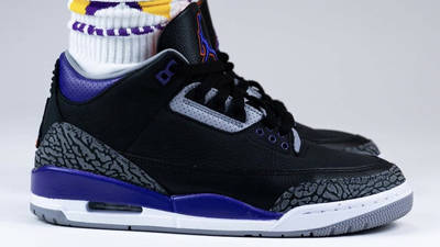 jordan 3 court purple on feet