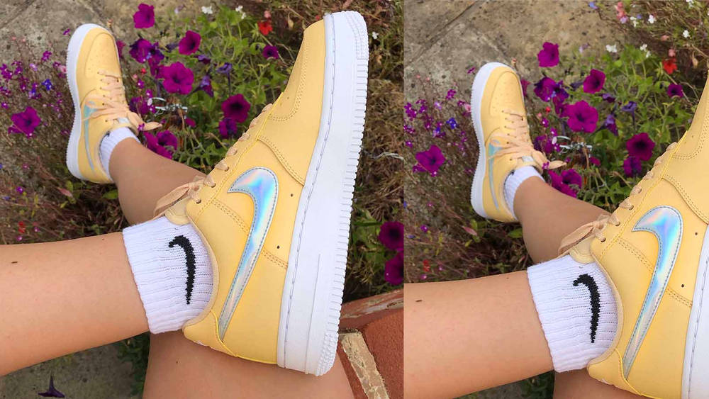 nike af1 iri swoosh yellow nike af1 iri swoosh yellow
