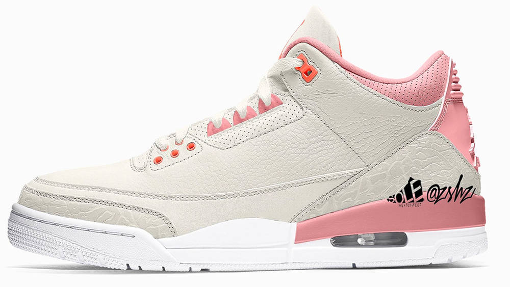 nike air jordan 3 sail pink