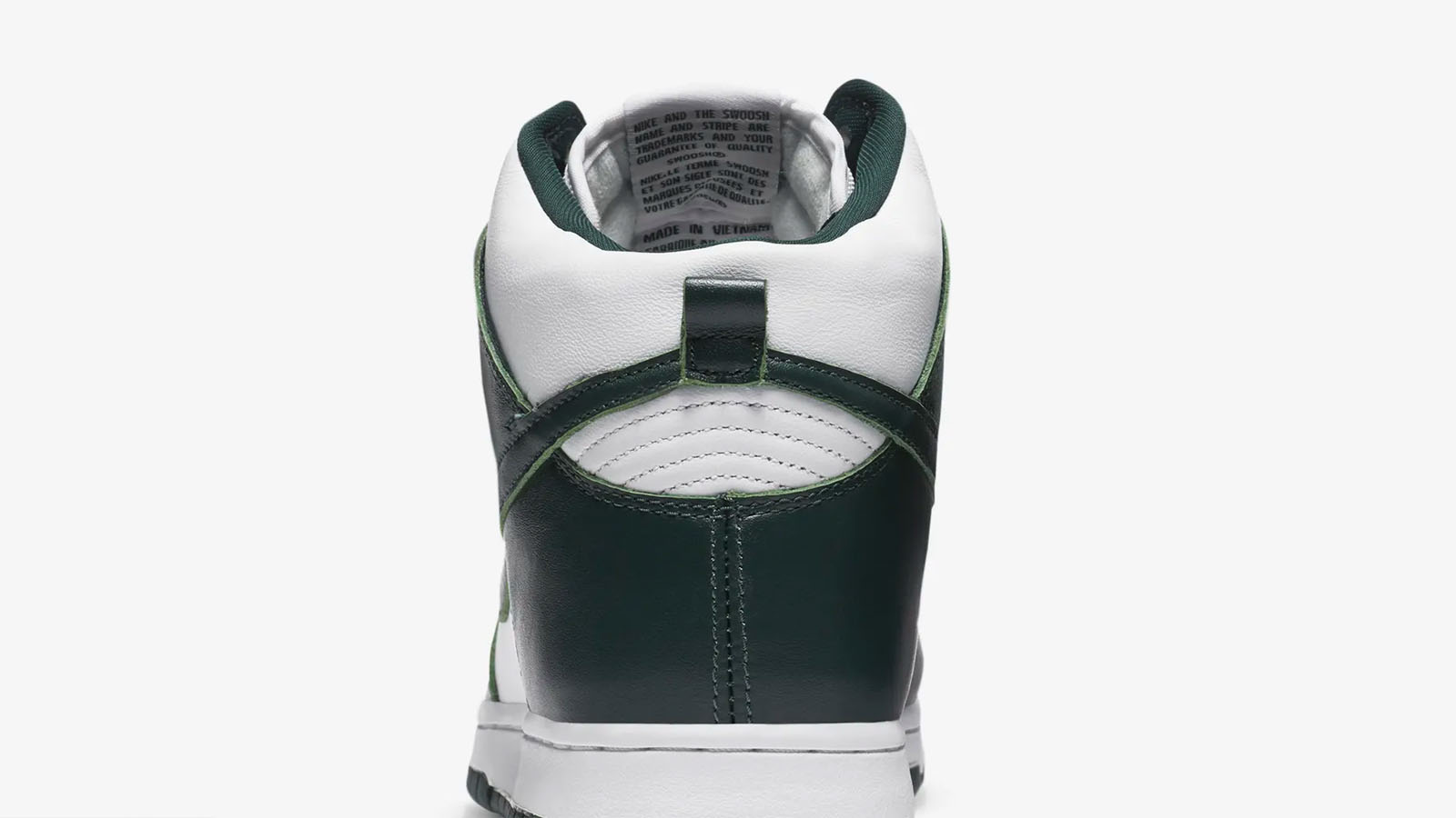 nike dunk high spartan green heel shor