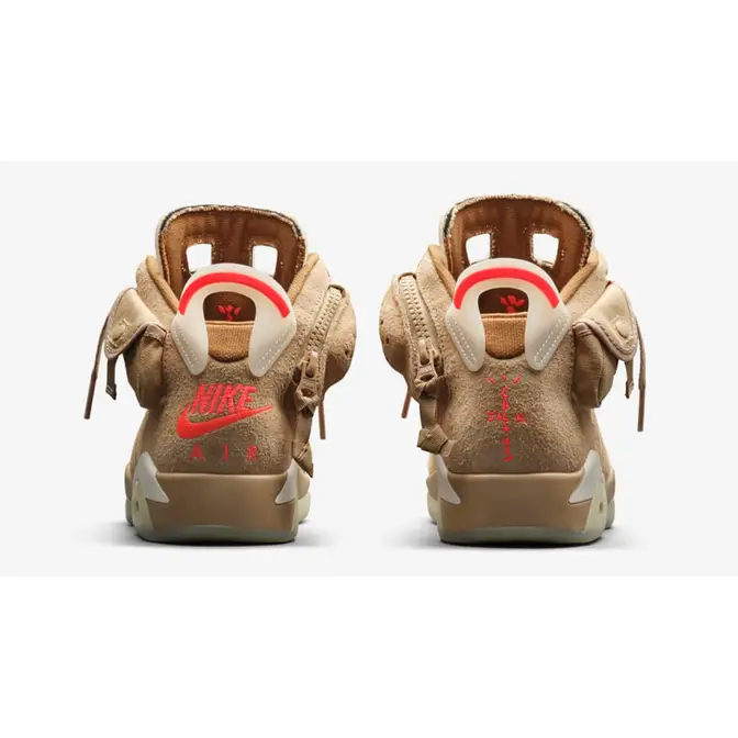 Travis Scott x Jordan 6 British Khaki Back