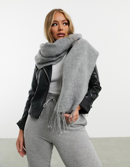 ASOS Design Long Woven Scarf Grey