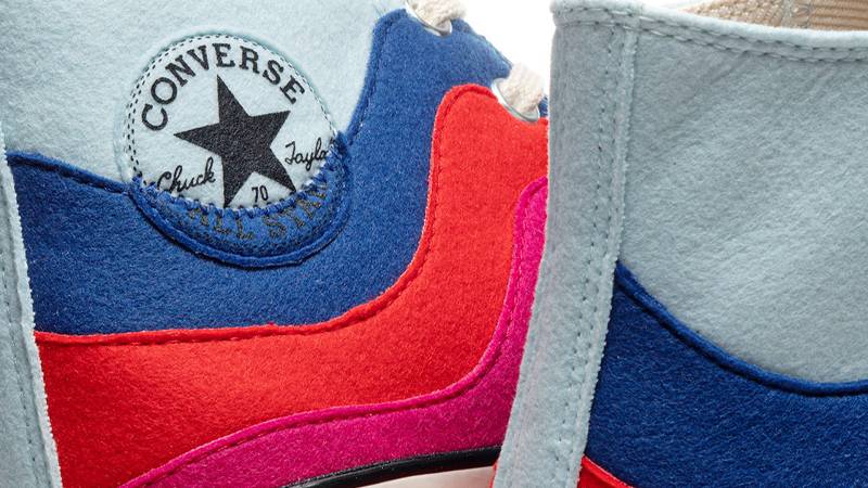Converse Chuck 70 Hi Blue Red Closeup