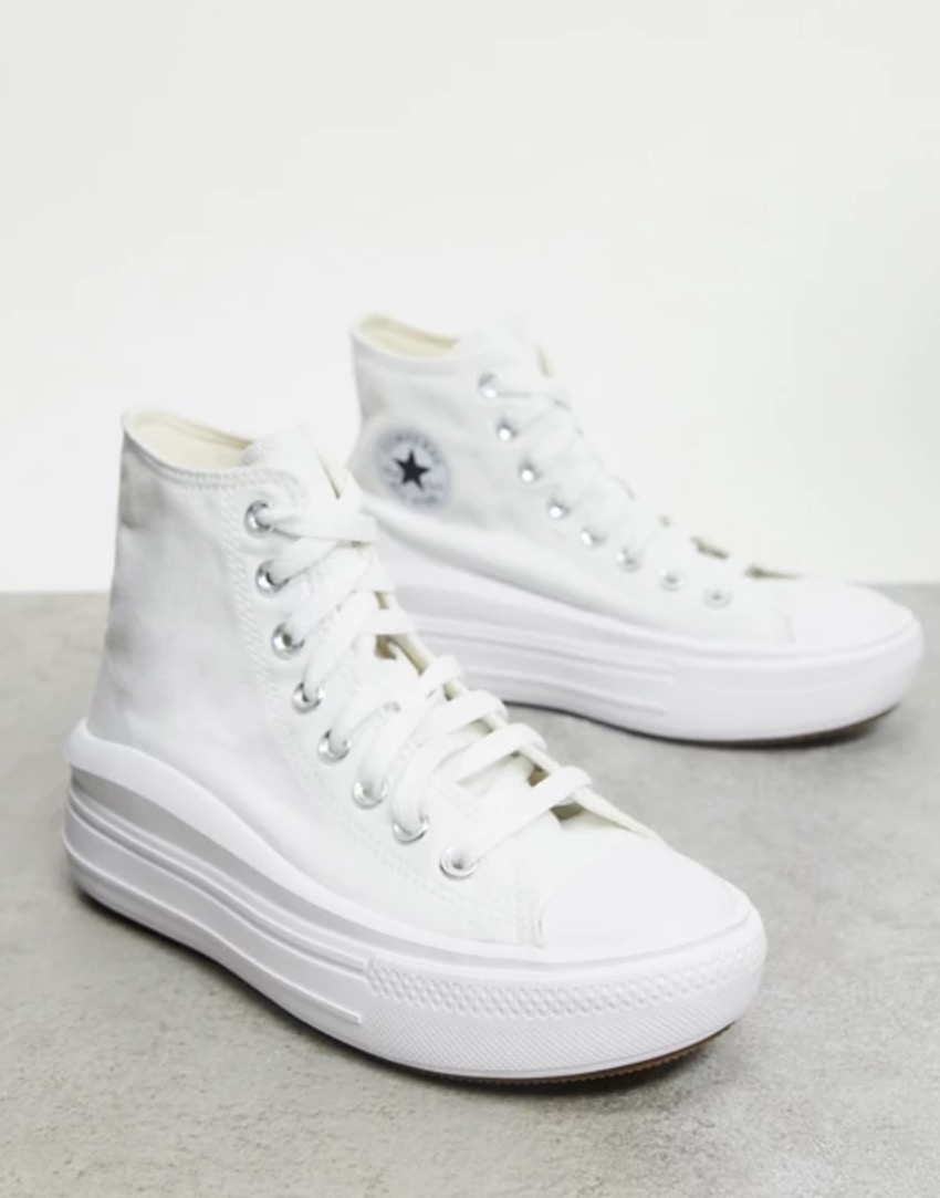 Converse Chuck Taylor Move platform hi trainers in white