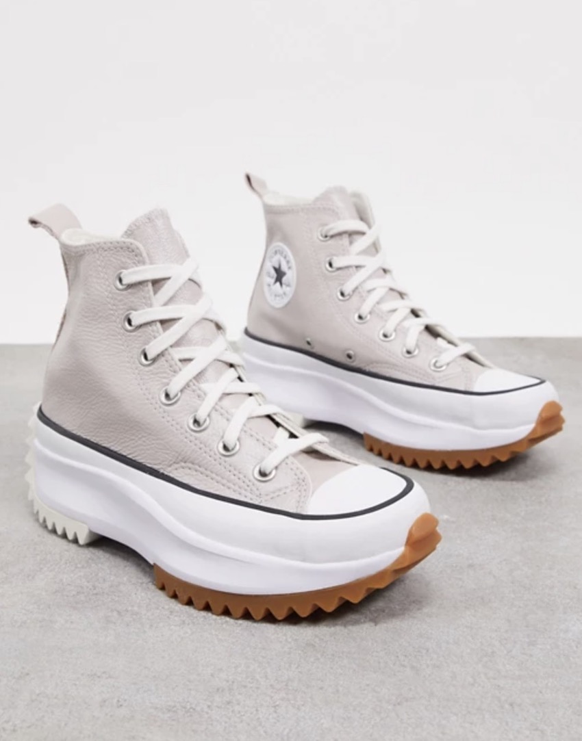Converse Run Star Hike patent trainers in taupe