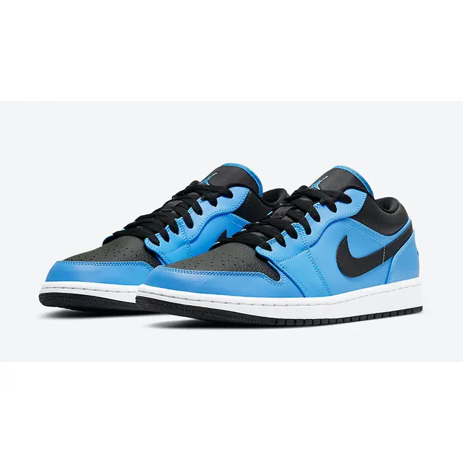 air jordan 1 low black university blue womens