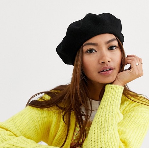 My Accessories Black Beret Black
