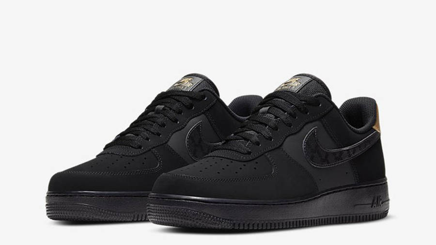 nike air force 1 gold and black