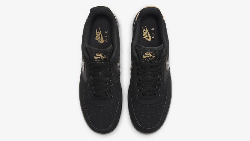 Nike Air Force 1 Black Metallic Gold Middle